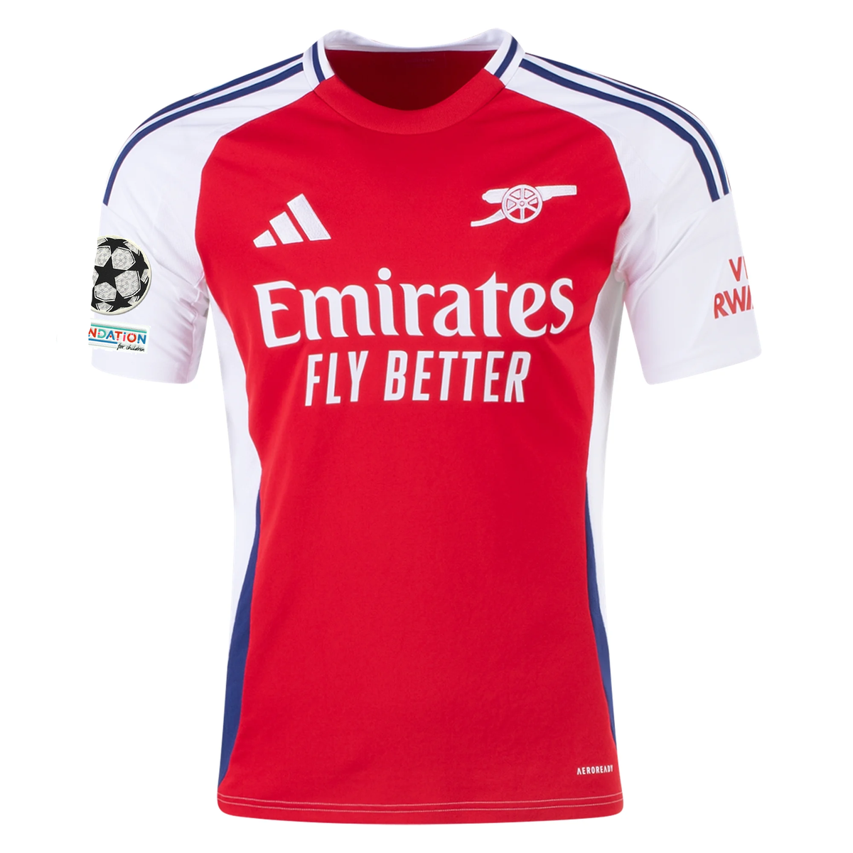 adidas Arsenal Riccardo Calafiori Home Jersey w/ Champions League Patches 24/25 (Better Scarlet/White)