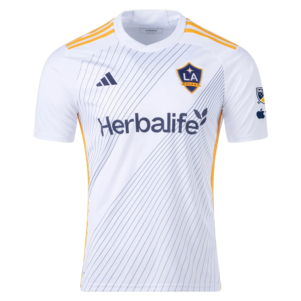 adidas LA Galaxy Martín Cáceres Home Jersey w/ MLS + Apple TV Patches 24/25 (White/Yellow/Navy)