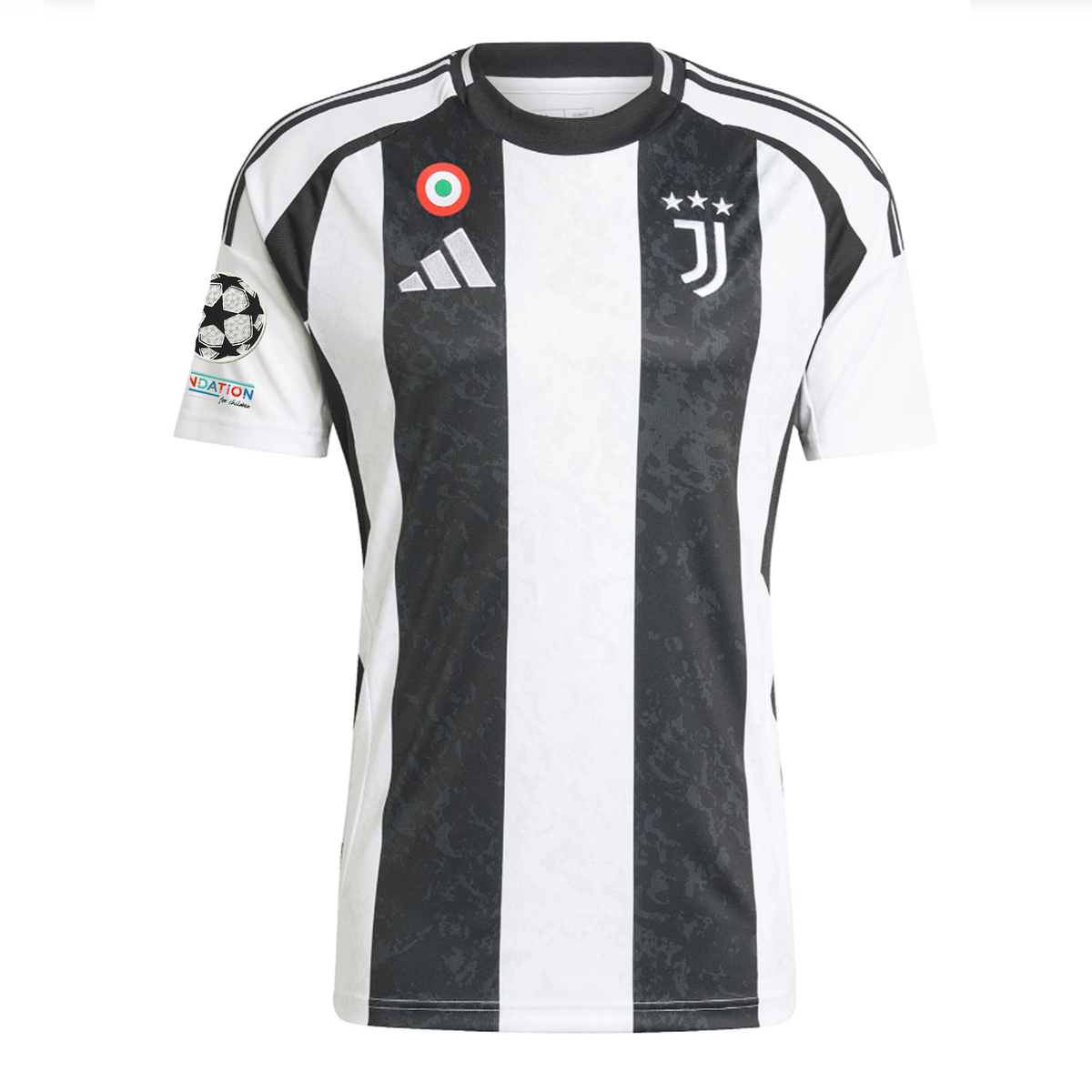 adidas Juventus Authentic Dušan Vlahović Home Jersey w/ Champions League + Copa Italia Patches 24/25 (White/Black)