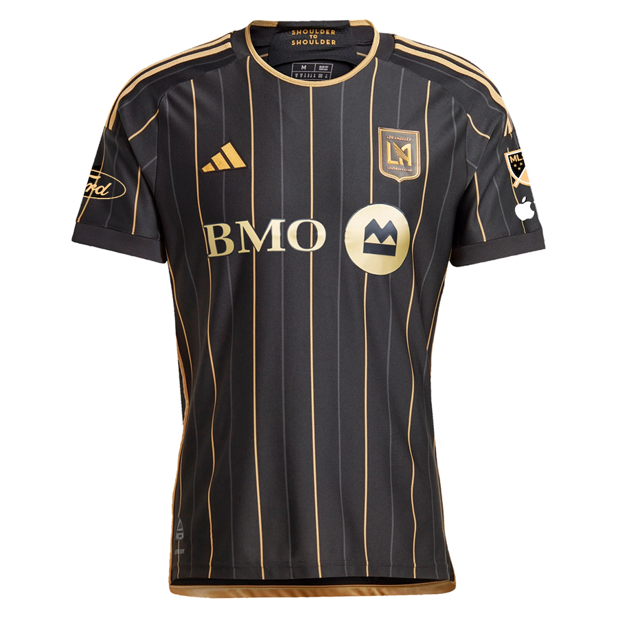 adidas LAFC Denis Bouanga Home Jersey w/ MLS + Apple TV + Ford Patches 24/25 (Black/Gold)