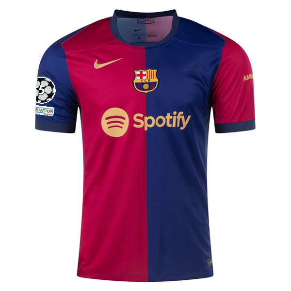 Nike Barcelona Robert Lewandowski Home Jersey w/ Champions League Patches 24/25 (Deep Royal/Noble Red/Club Gold)