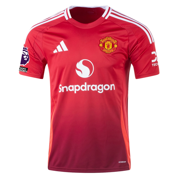 adidas Manchester United Scott McTominay Home Jersey w/ EPL + No Room For Racism 24/25 (MUFC Red)