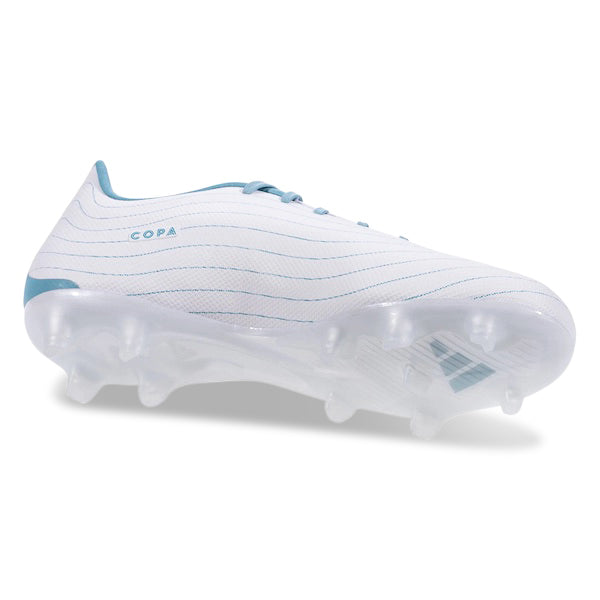 Adidas Copa Pure.3 Firm Ground Soccer Cleats (White/Grey Two/Preloved Blue)