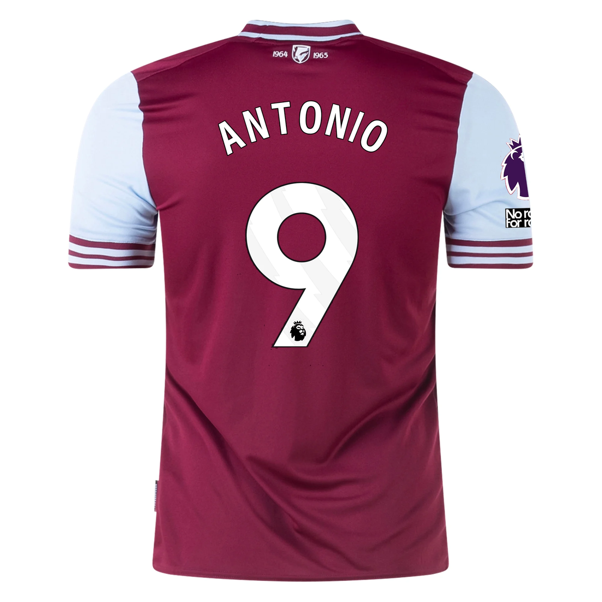 Umbro West Ham Michail Antonio Home Jersey w/ EPL + No Room For Racism Patches 24/25 (Maroon/Sky Blue)