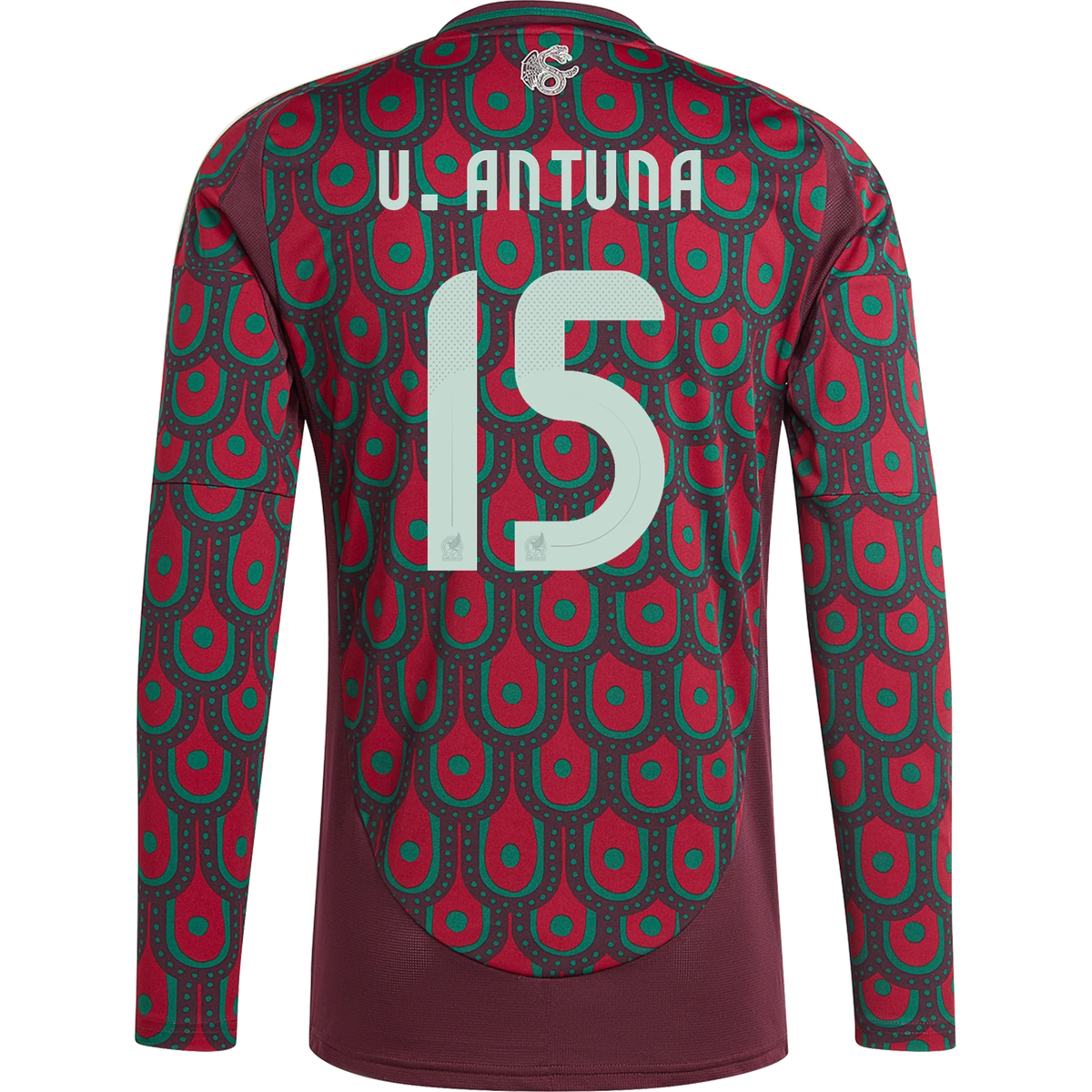 adidas Mens Mexico Uriel Antuna Home Long Sleeve Jersey 24/25 (Multicolor)