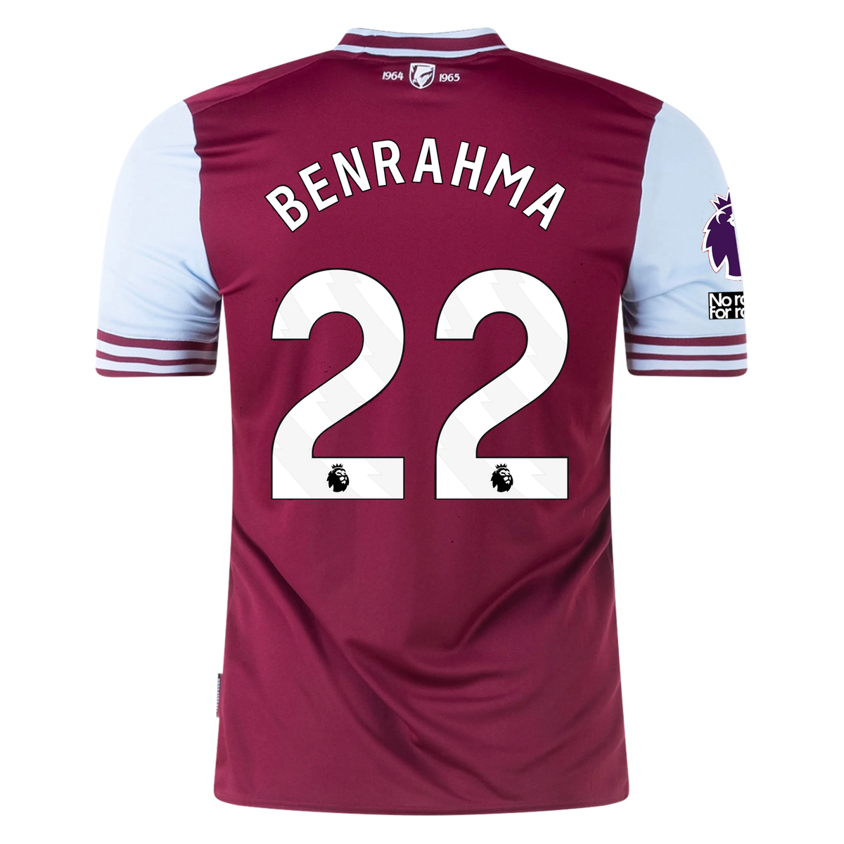 Umbro West Ham Saïd Benrahma Home Jersey w/ EPL + No Room For Racism Patches 24/25 (Maroon/Sky Blue)