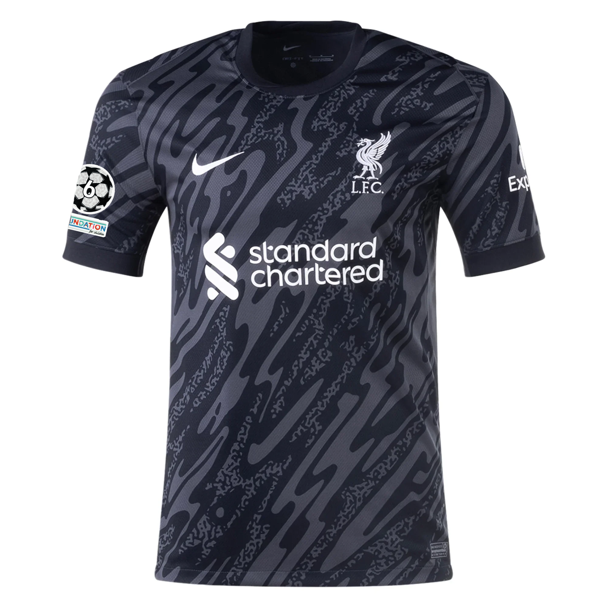 Nike Liverpool Allison Becker Goalkeeper Jersey w/ Champions League Patches 24/25 (Anthracite/Black)