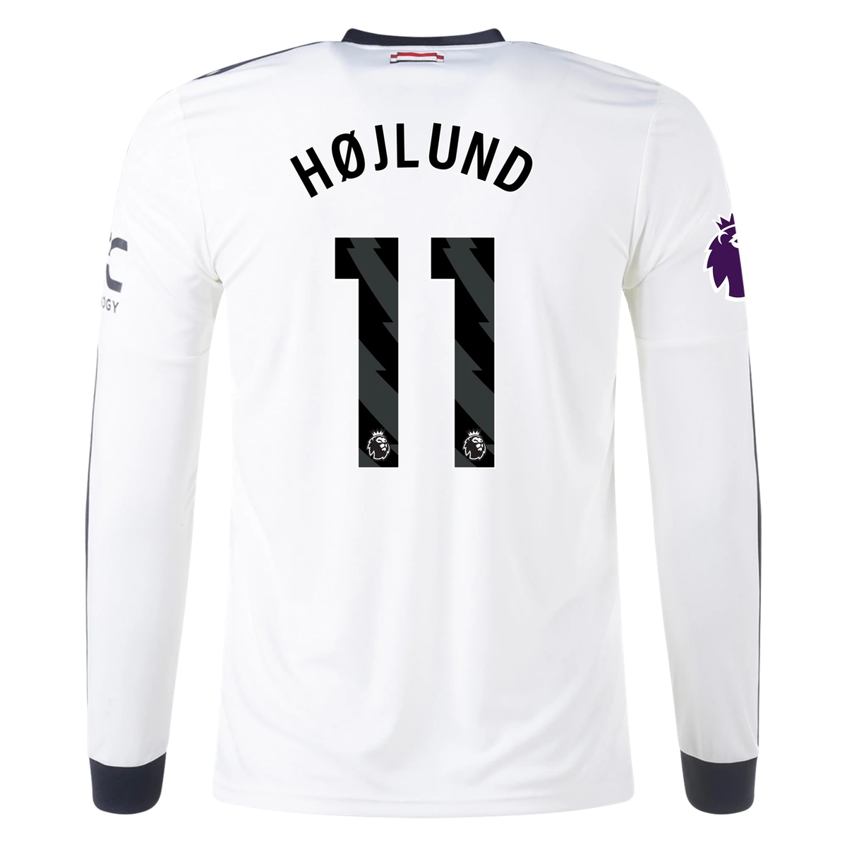 adidas Manchester United Rasmus Højlund Third Long Sleeve Jersey w/ EPL Patch 24/25 (Off White)