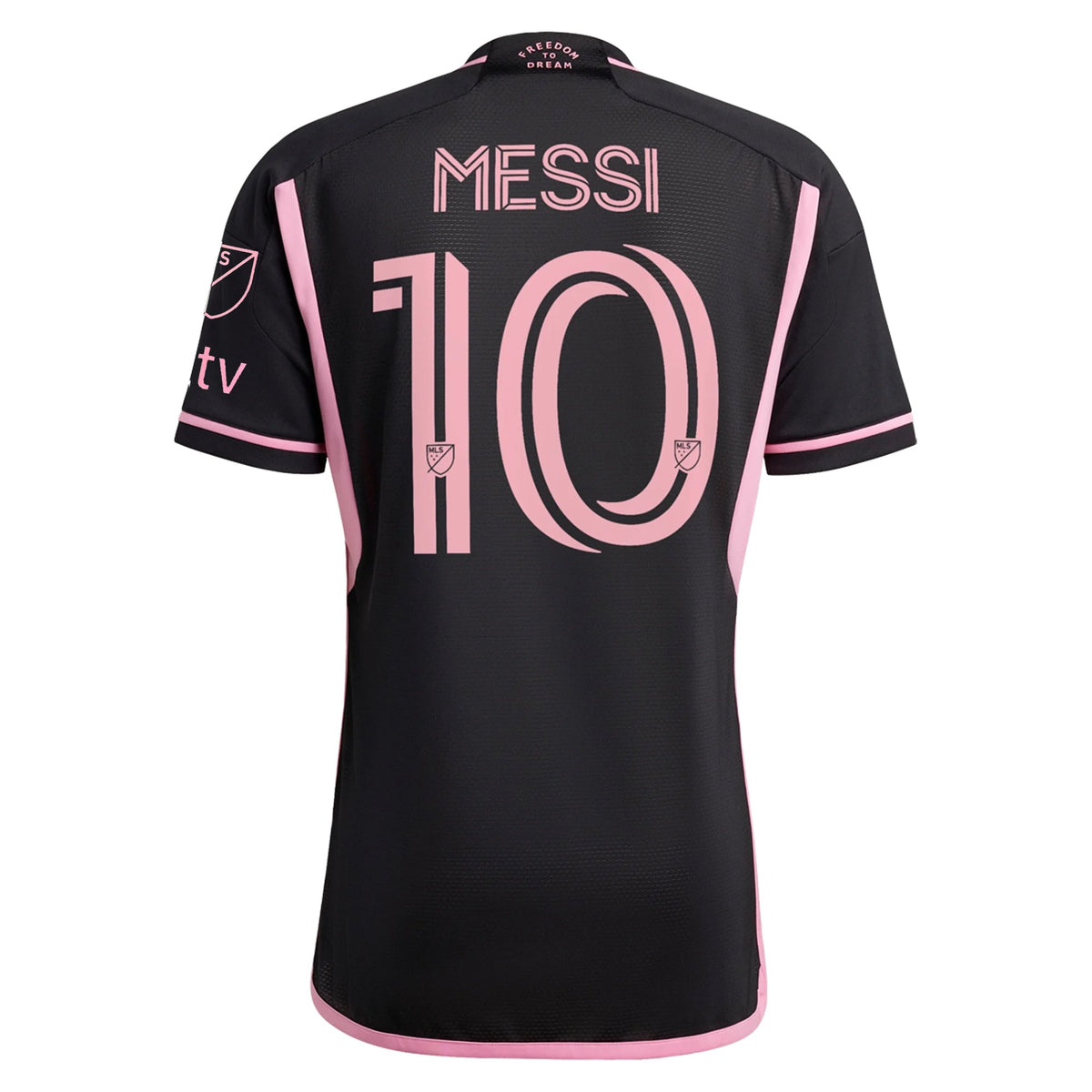 adidas Inter Miami Leonel Messi Authentic Player Version Away Jersey 23/24 w/ MLS Patches (Black/Pink)