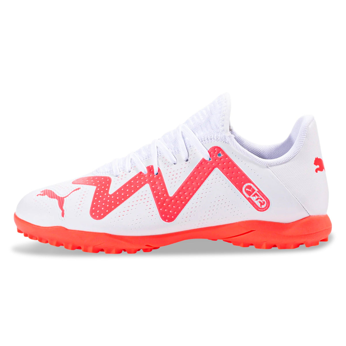 Puma Jr. Future Play TT Turf Soccer Shoes (Puma White/Fire Orchid)