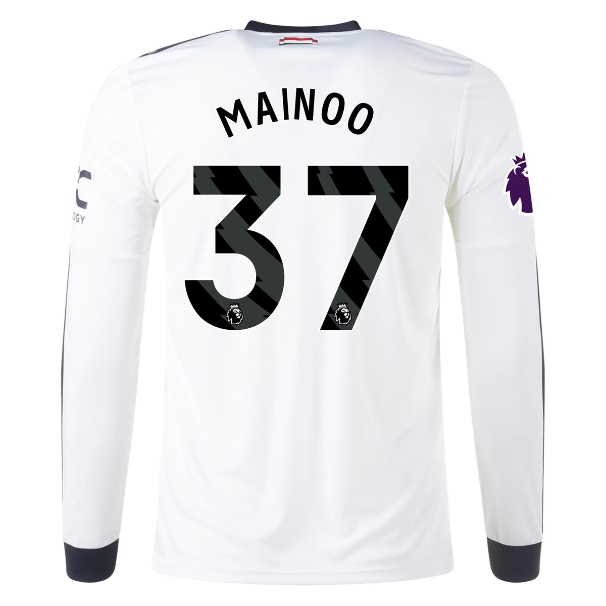 adidas Manchester United Kobbie Mainoo Third Long Sleeve Jersey w/ EPL Patch 24/25 (Off White)