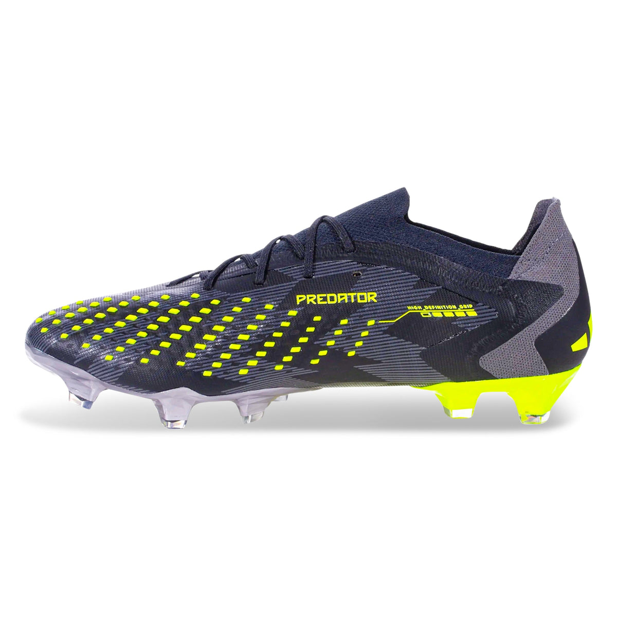 adidas Predator Accuracy.1 Low INJ Firm Ground Soccer Cleats (Core Black/Team Solar Yellow 2)