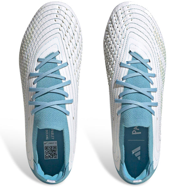 adidas Predator Accuracy.1 L Firm Ground Soccer Cleats (White/Grey Two/Preloved Blue)