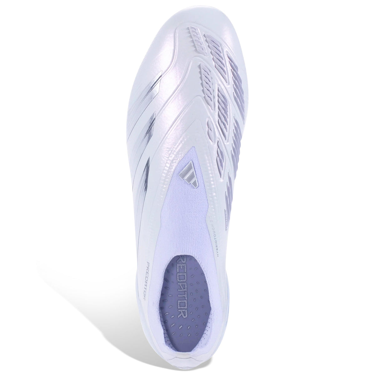 adidas Predator 24 Elite Laceless Firm Ground Soccer Cleats (White/Silver Metallic)