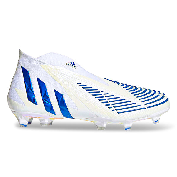 adidas Predator Edge+ FG Soccer Cleats (Cloud White/Hi-Res Blue)