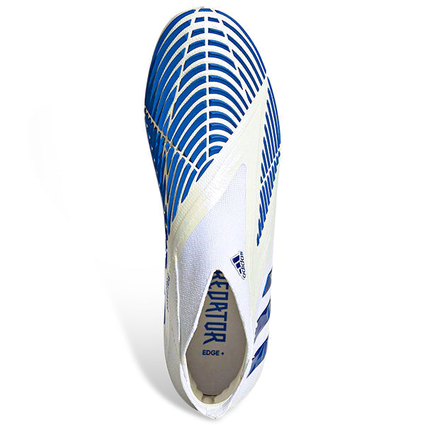 adidas Predator Edge+ FG Soccer Cleats (Cloud White/Hi-Res Blue)