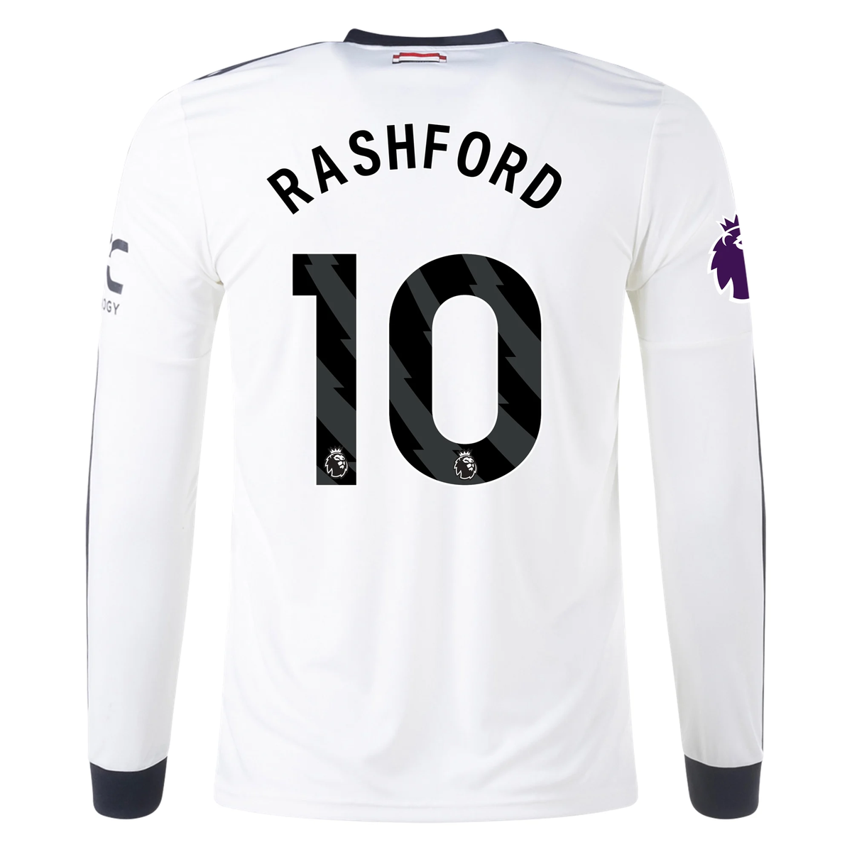 adidas Manchester United Marcus Rashford Third Long Sleeve Jersey w/ EPL Patch 24/25 (Off White)