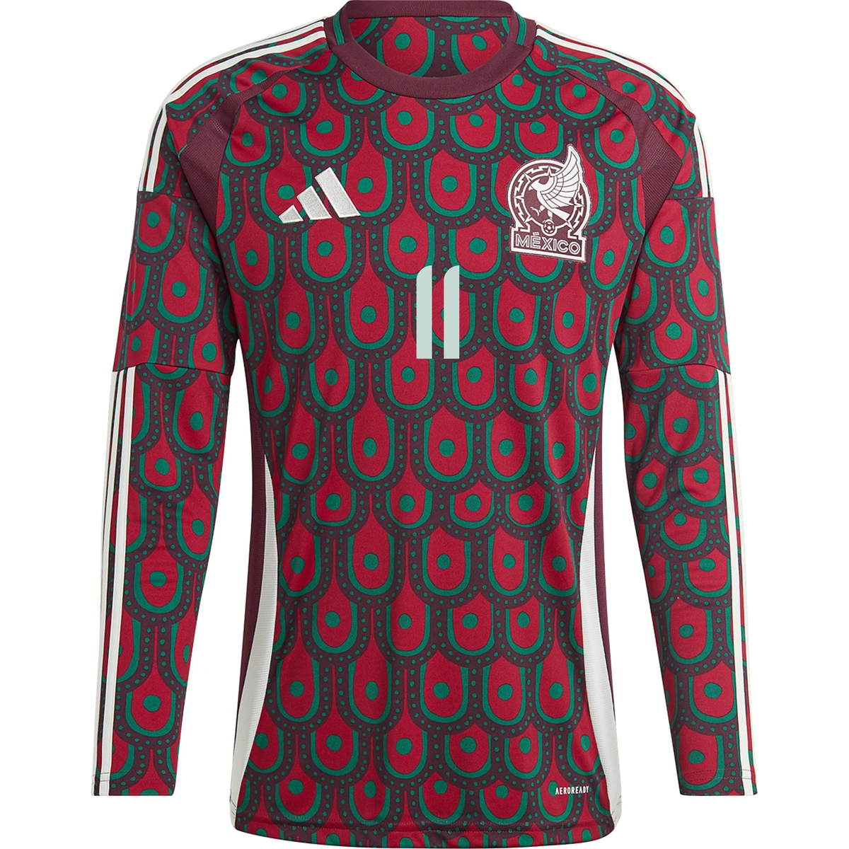 adidas Mens Mexico Santiago Giménez Home Long Sleeve Jersey 24/25 (Multicolor)