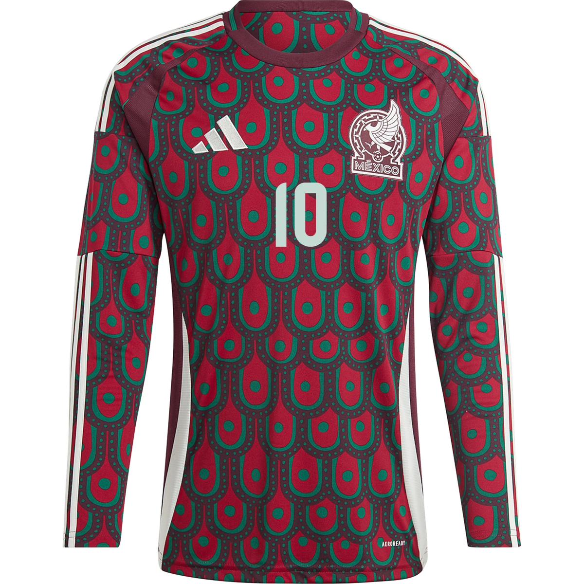 adidas Mens Mexico Alexis Vega Home Long Sleeve Jersey 24/25 (Multicolor)