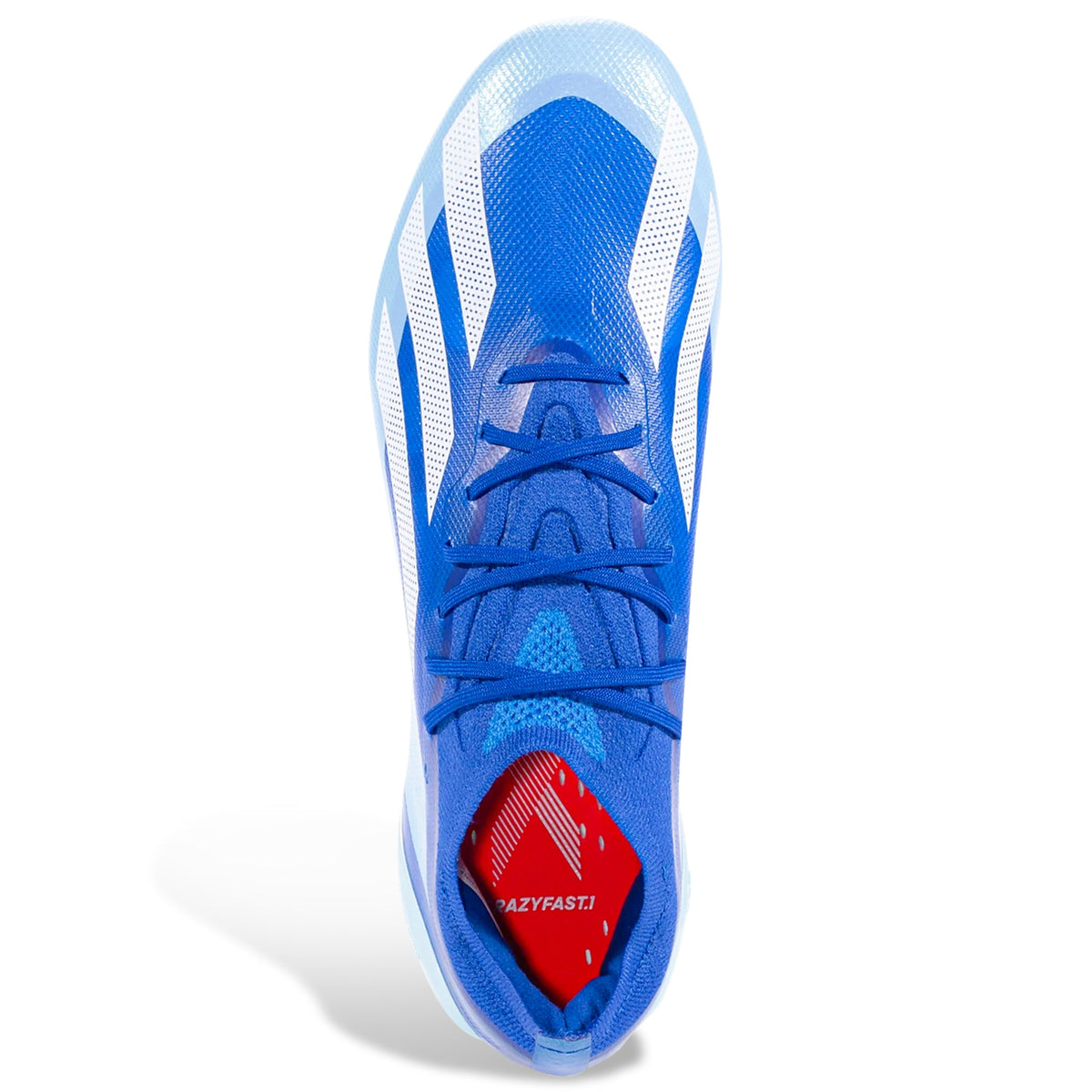 adidas X Crazyfast.1 Firm Ground Soccer Cleats (Bright Blue/Cloud White/Solar Red)