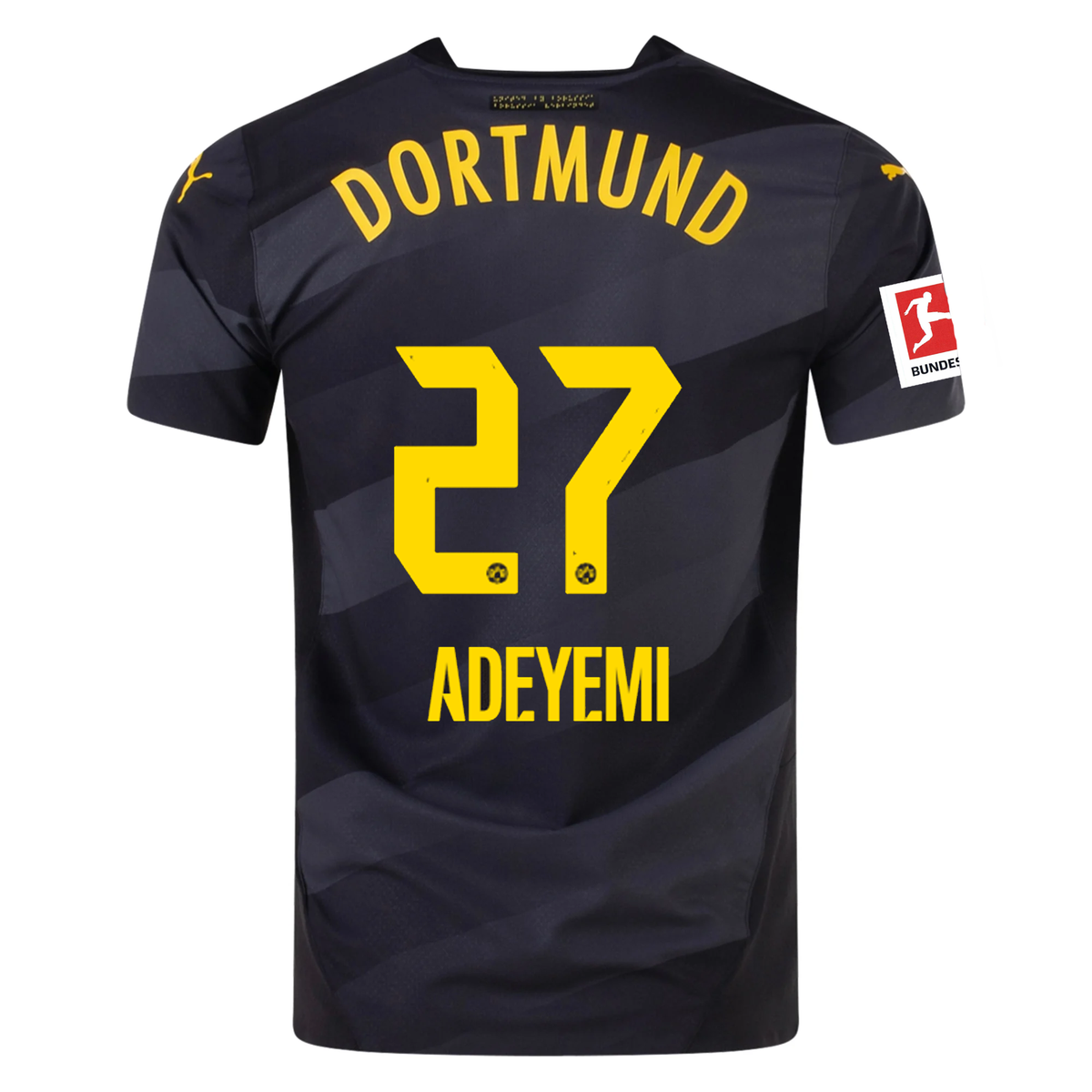 Puma Borussia Dortmund Authentic Karim Adeyemi Away Jersey w/ Bundesliga Patch 24/25 (Puma Black/Faster Yellow)