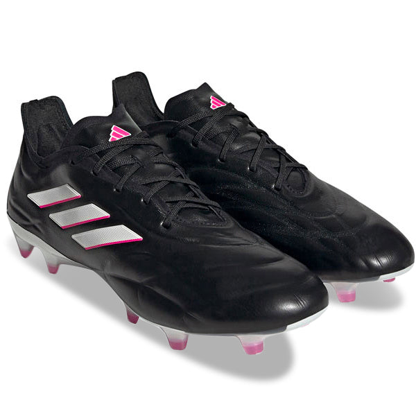 adidas Copa Pure.1 Firm Ground Soccer Cleats (Black/Zero Metallic/Shock Pink)