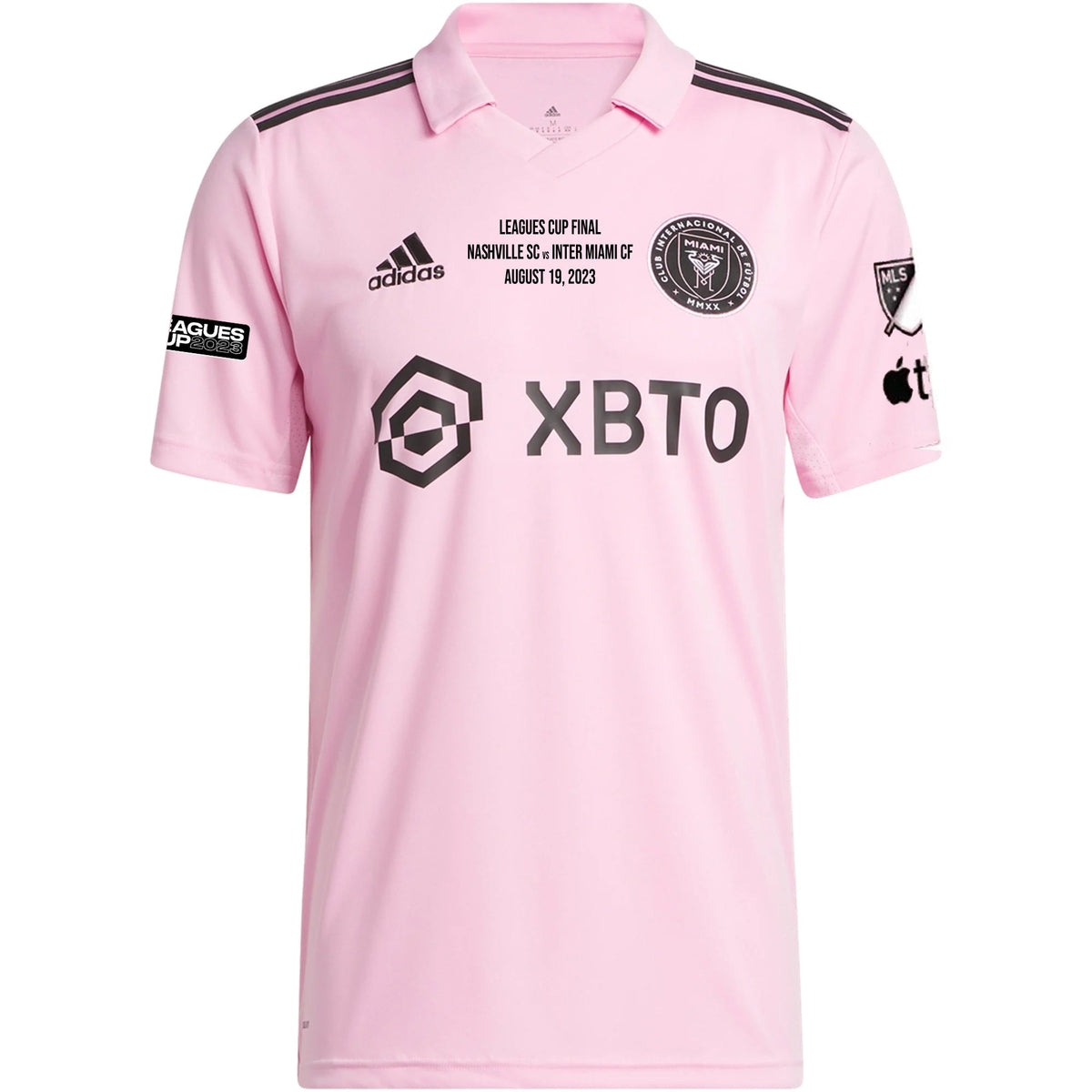 adidas Inter Miami Gregore Home Jersey 23/24 w/ MLS + Leagues Cup Patch + Match Details (True Pink/Black)