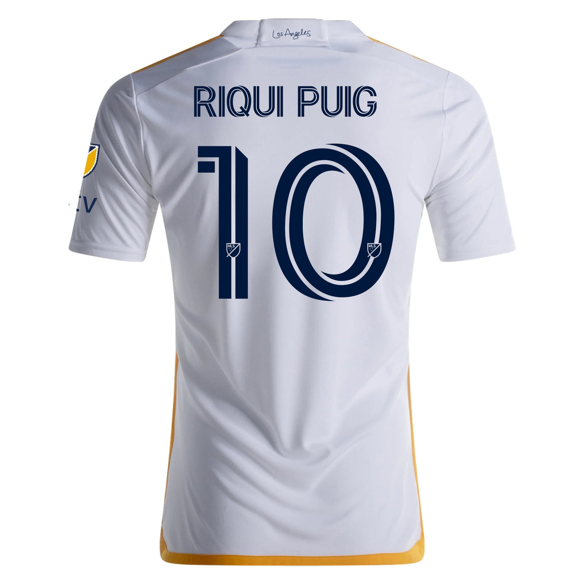 adidas LA Galaxy Authentic Riqui Puig Home Jersey w/ MLS + Apple TV Patches 24/25 (White/Yellow/Navy)