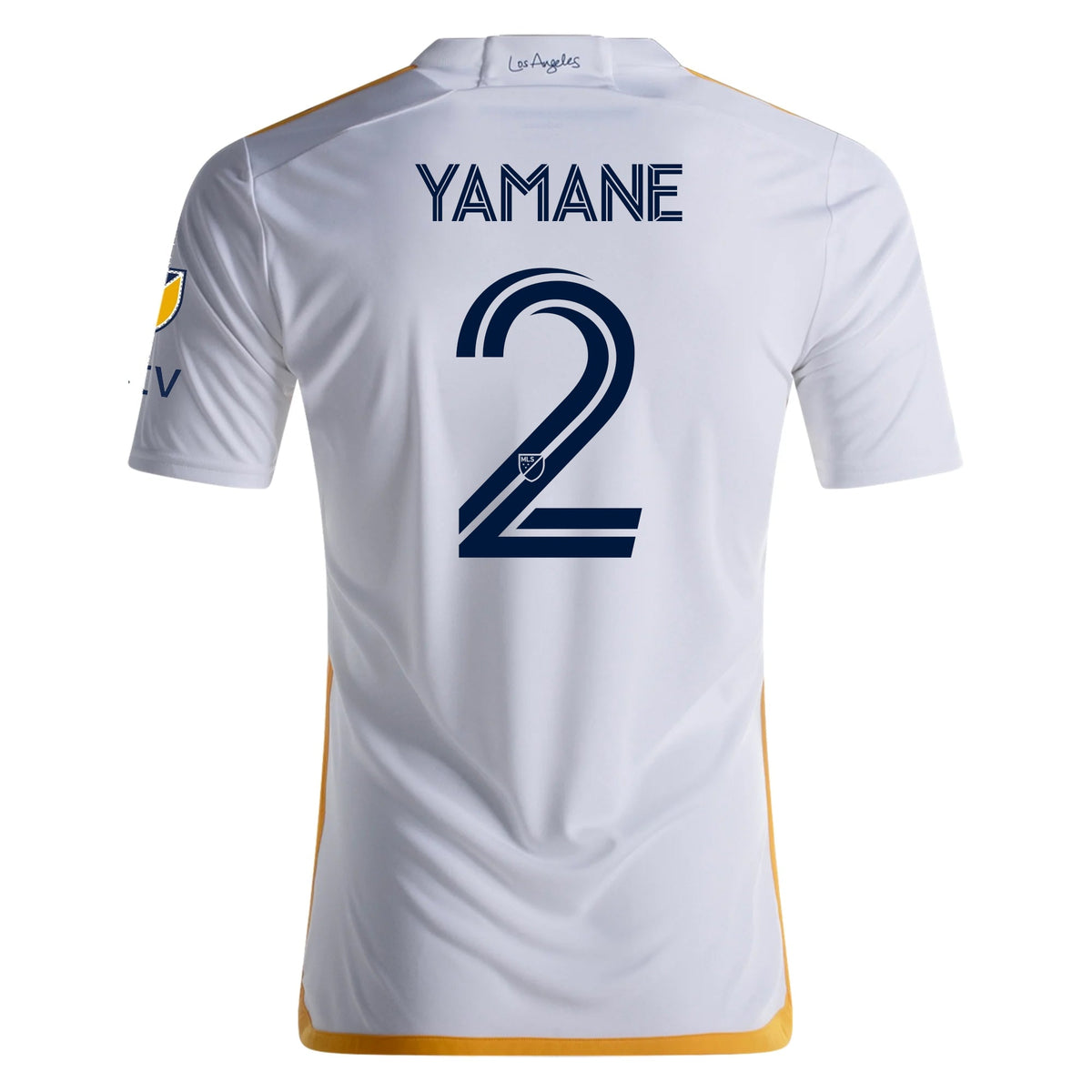 adidas LA Galaxy Authentic Miki Yamane Home Jersey w/ MLS + Apple TV Patches 24/25 (White/Yellow/Navy)