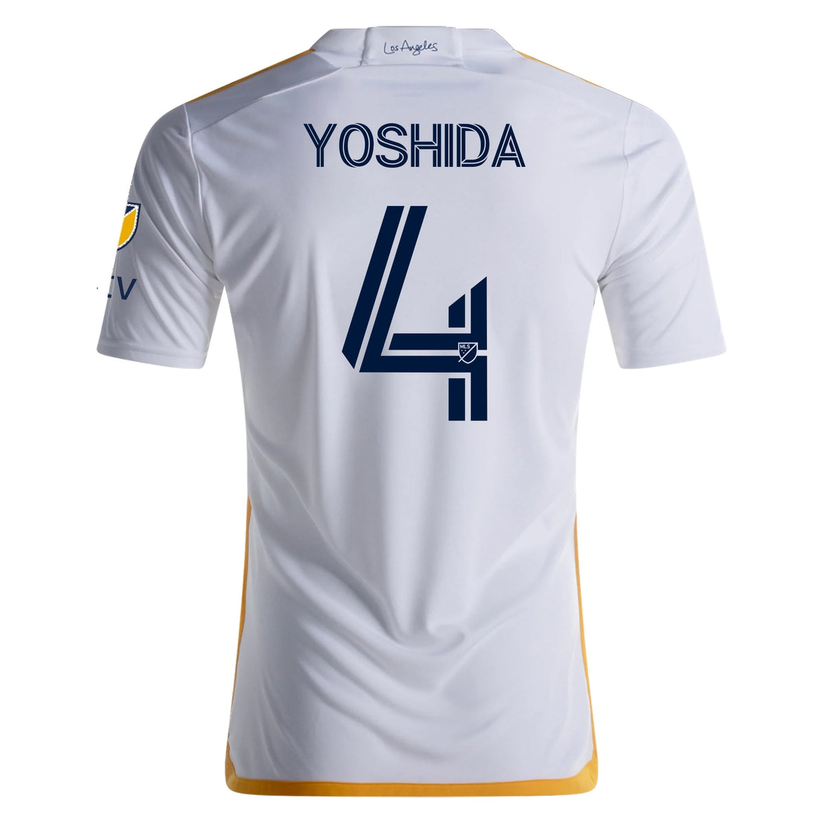 adidas LA Galaxy Authentic Maya Yoshida Home Jersey w/ MLS + Apple TV Patches 24/25 (White/Yellow/Navy)