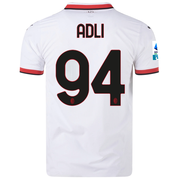 Puma AC Milan Authentic Yacine Adli Away Jersey w/ Series A Patch 24/25 (Puma White)