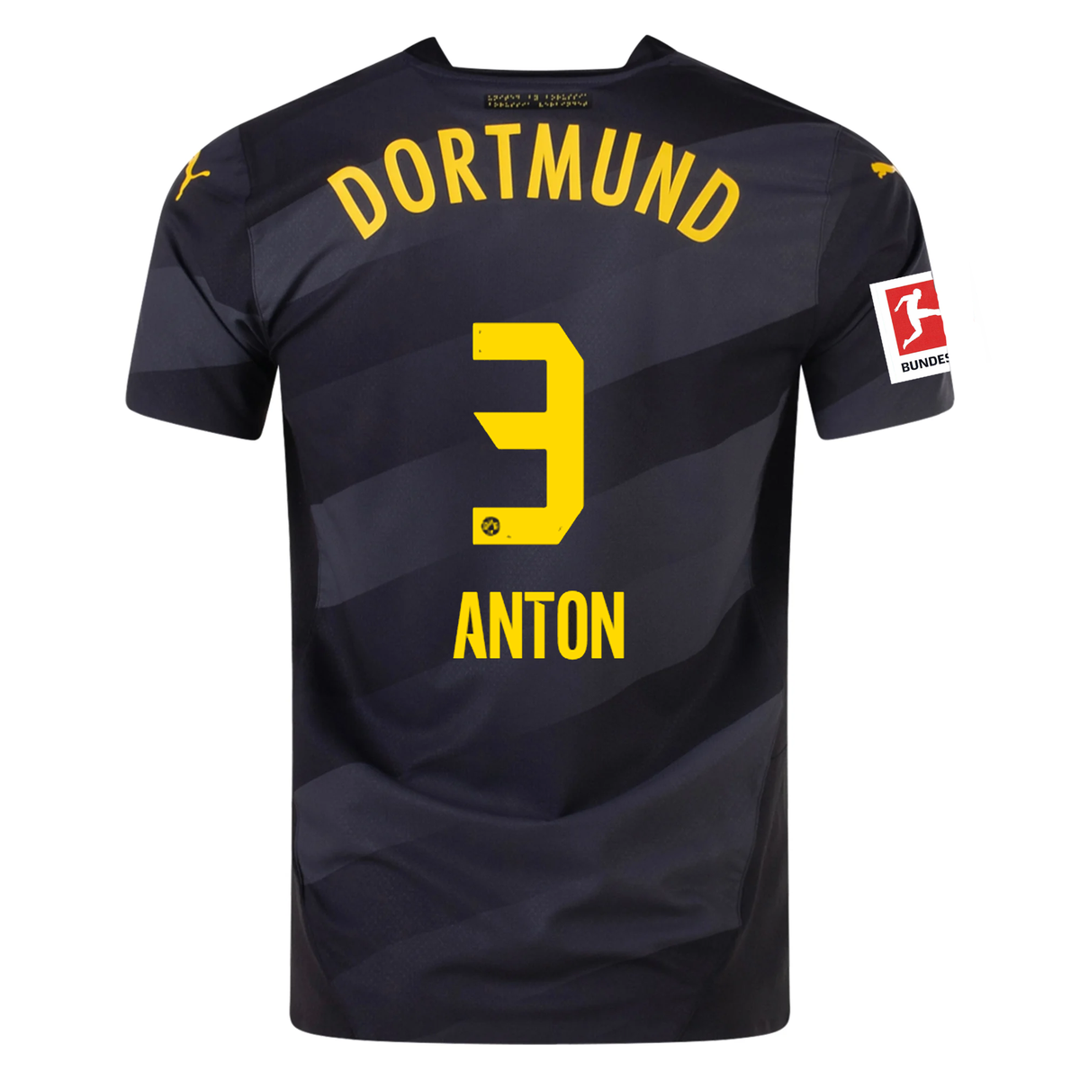 Puma Borussia Dortmund Authentic Waldemar Anton Away Jersey w/ Bundesliga Patch 24/25 (Puma Black/Faster Yellow)