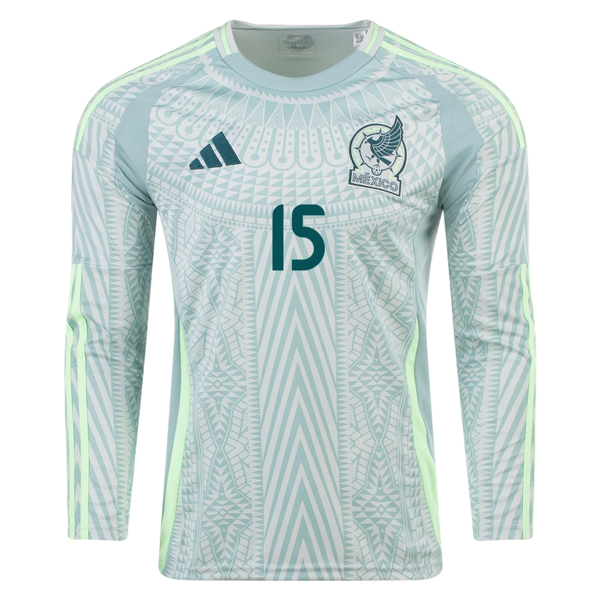 adidas Mens Mexico Uriel Antuna Away Long Sleeve Jersey 24/25 (Linen Green)