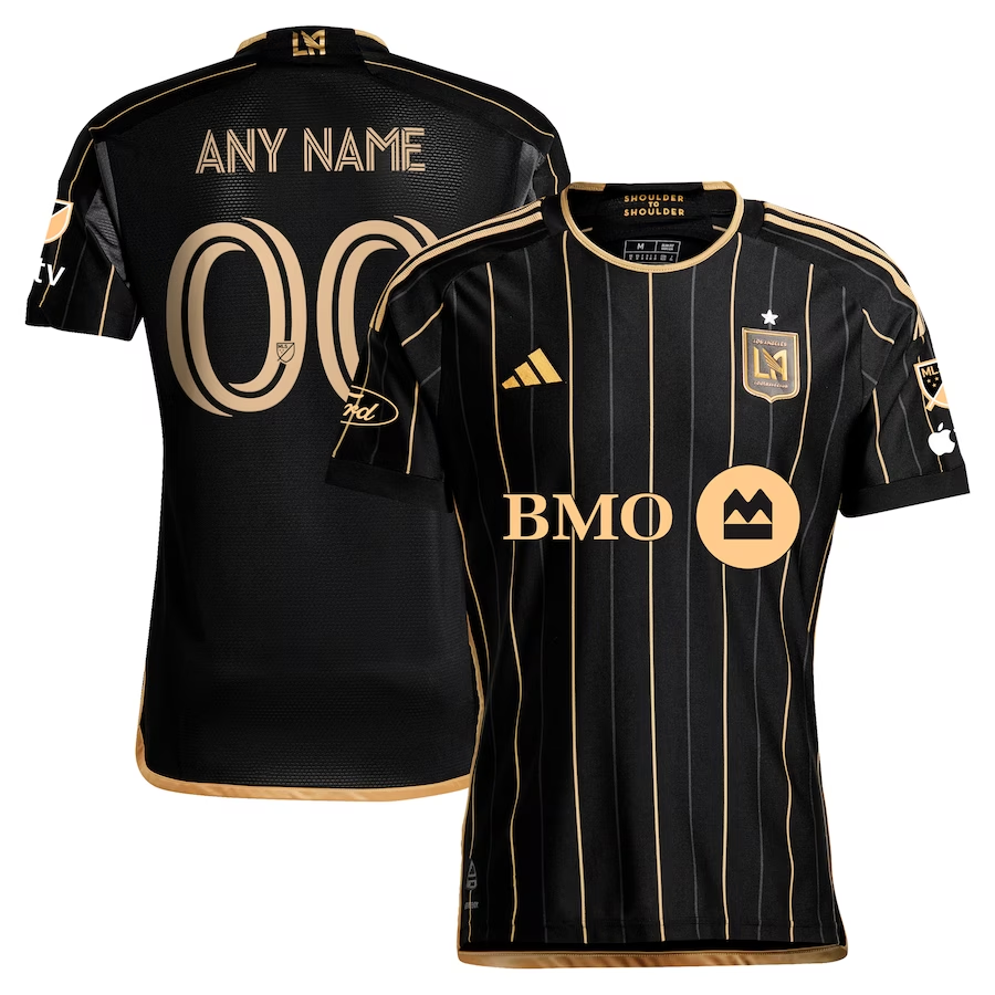 adidas LAFC Authentic Custom Name Home Jersey w/ MLS + Apple TV + Ford Patches 24/25 (Black/Gold)