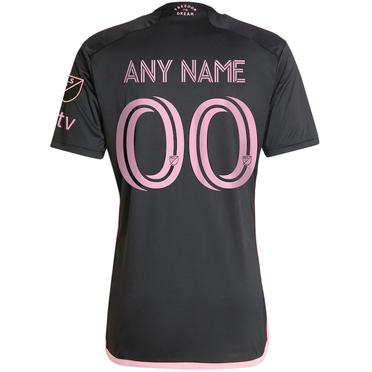 adidas Inter Miami Custom Name Royal Caribbean Away Jersey w/ MLS + Apple TV Patches 23/24 (Black/Bliss Pink)