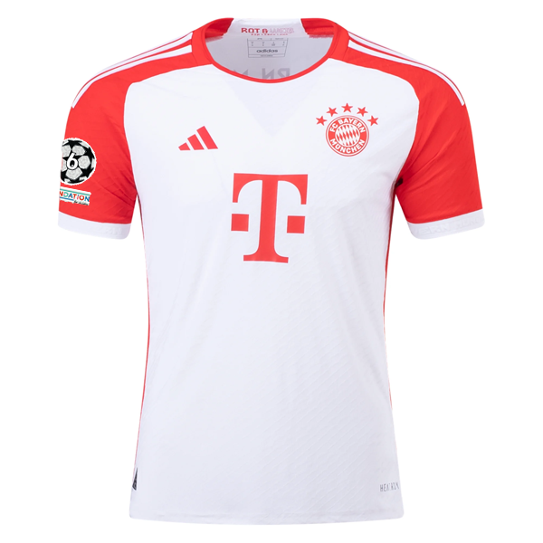 adidas Bayern Munich Authentic Matthijs de Ligt Home Jersey w/ Champions League Patches 23/24 (White/Red)