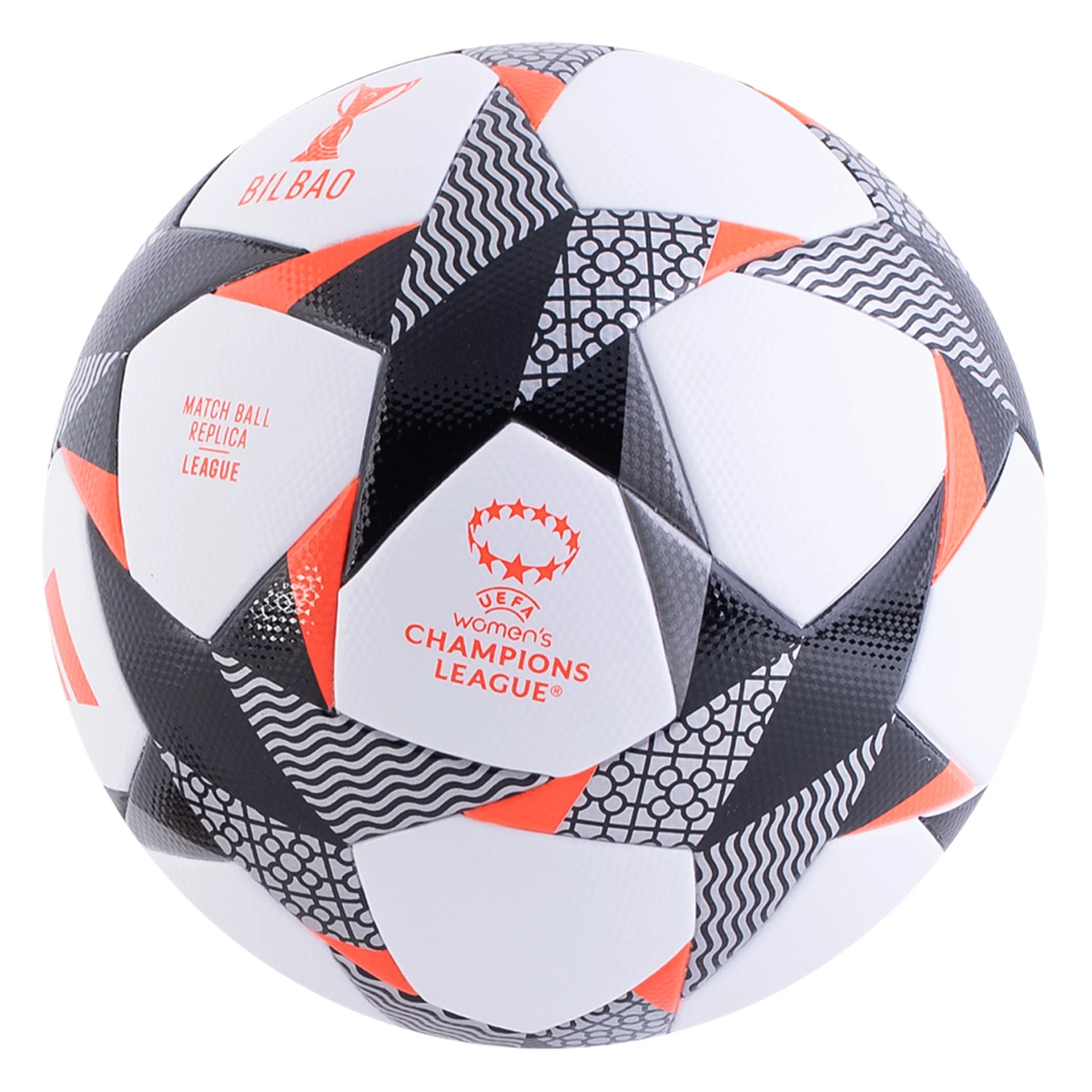 adids Womens Uefa Champions League Top Ball (White/Black/Solar Red)