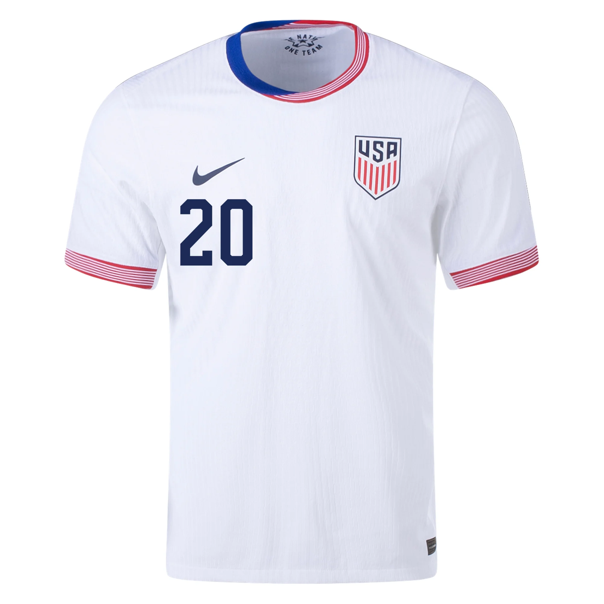 Nike Mens United States Authentic Folarin Balogun Match Home Jersey 24/25 (White/Obsidian)