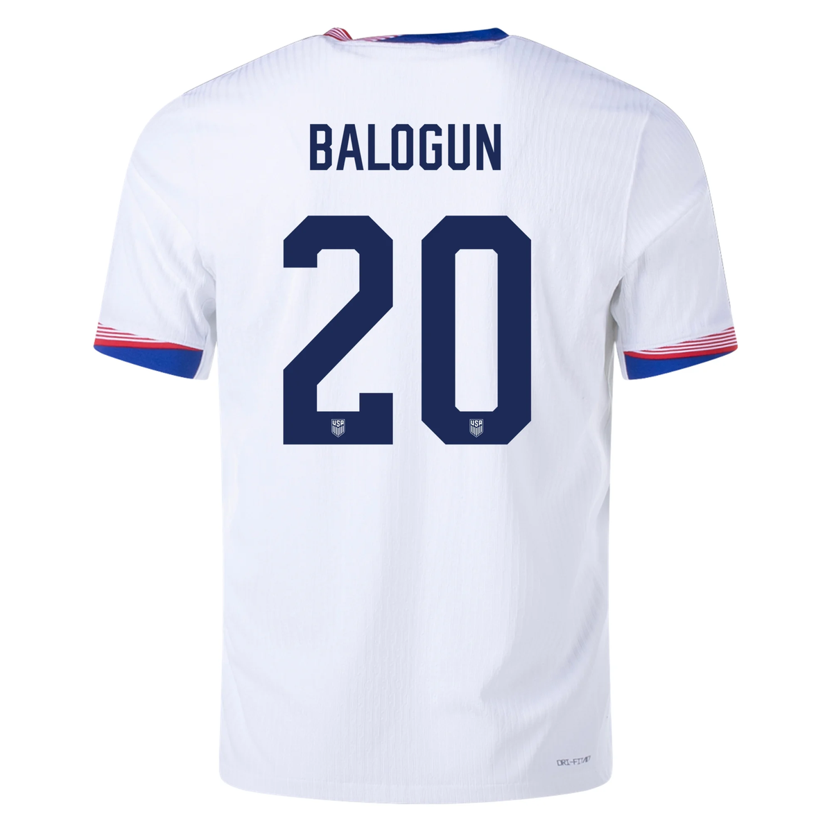 Nike Mens United States Authentic Folarin Balogun Match Home Jersey 24/25 (White/Obsidian)