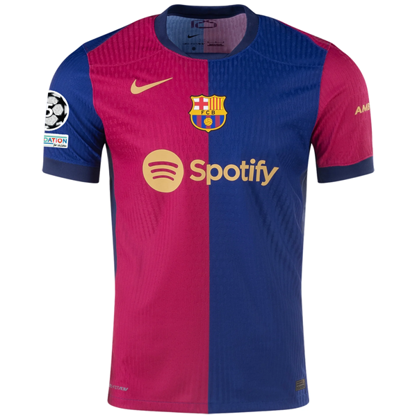 Nike Barcelona Authentic Robert Lewandowski Home Jersey w/ Champions League Patches 24/25 (Royal/Nobel Red/Club Gold)