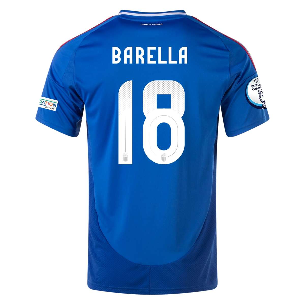 adidas Italy Nicolò Barella Home Jersey w/ Euro 2024 Patches 24/25 (Blue)