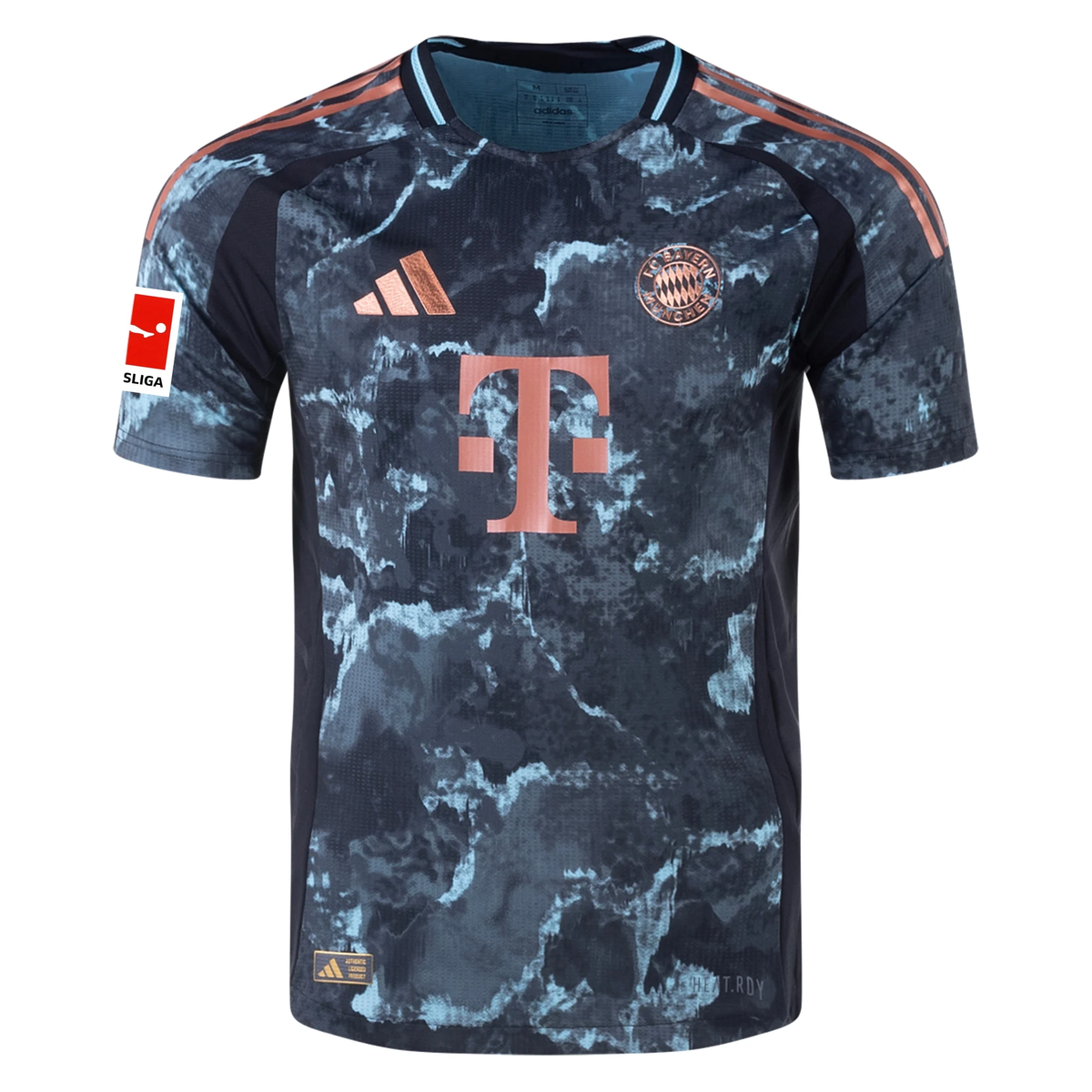 adidas Bayern Munich Authentic Joshua Kimmich Away Jersey w/ Bundesliga Patch 24/25 (Black/Copper/Blue)