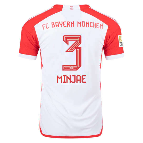 adidas Bayern Munich Authentic Kim Min-jae Home Jersey w/ Bundesliga Champions Patch 23/24 (White/Red)