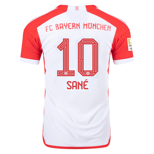 adidas Bayern Munich Authentic Leroy Sané Home Jersey w/ Bundesliga Champions Patch 23/24 (White/Red)