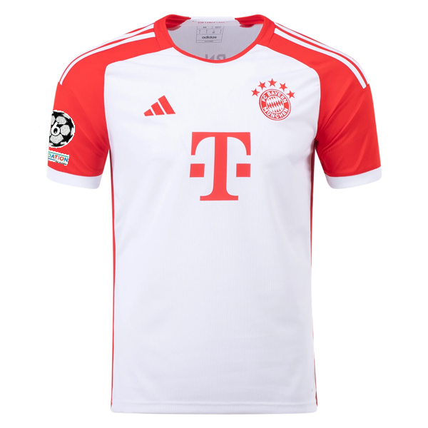 adidas Bayern Munich Alphonso Davies Home Jersey 23/24 w/ Champions League Patches (White/Red)