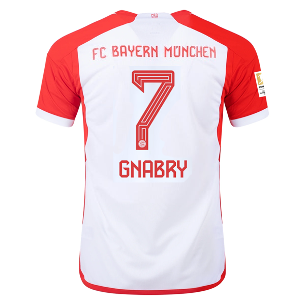 adidas Bayern Munich Serge Gnabry Home Jersey 23/24 w/ Bundesliga Champion Patch (White/Red)