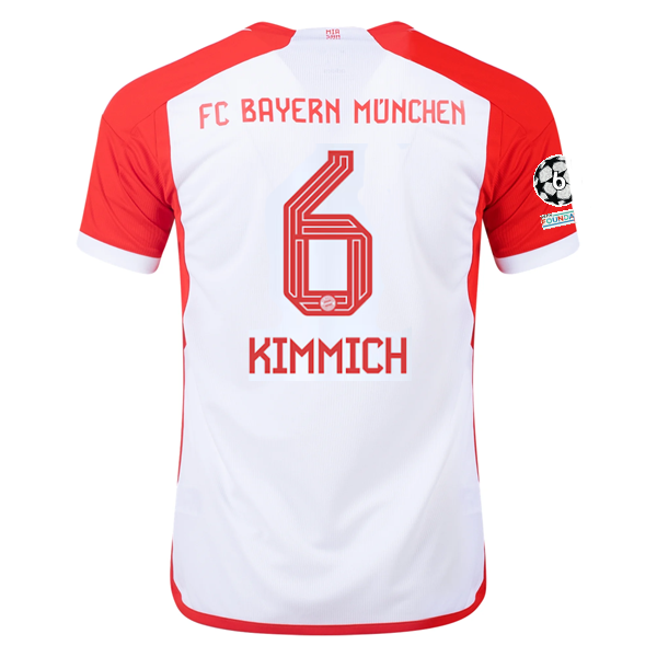 adidas Bayern Munich Joshua Kimmich Home Jersey 23/24 w/ Champions League Patches (White/Red)