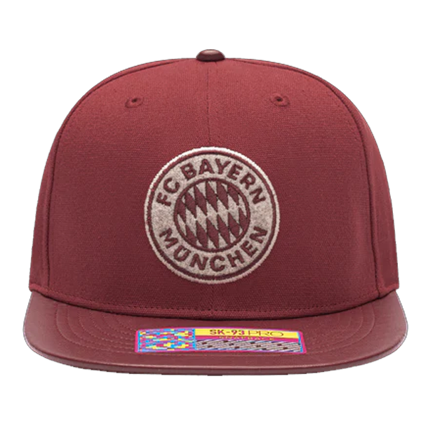 Fan Ink Bayern Munich Tape Snapback Hat (Dark Red)