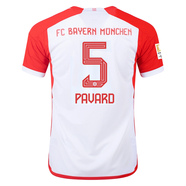 adidas Bayern Munich Benjamin Pavard Home Jersey 23/24 w/ Bundesliga Champion Patch (White/Red)