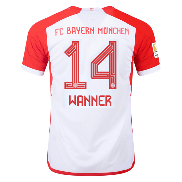 adidas Bayern Munich Paul Wanner Home Jersey 23/24 w/ Bundesliga Champion Patch (White/Red)